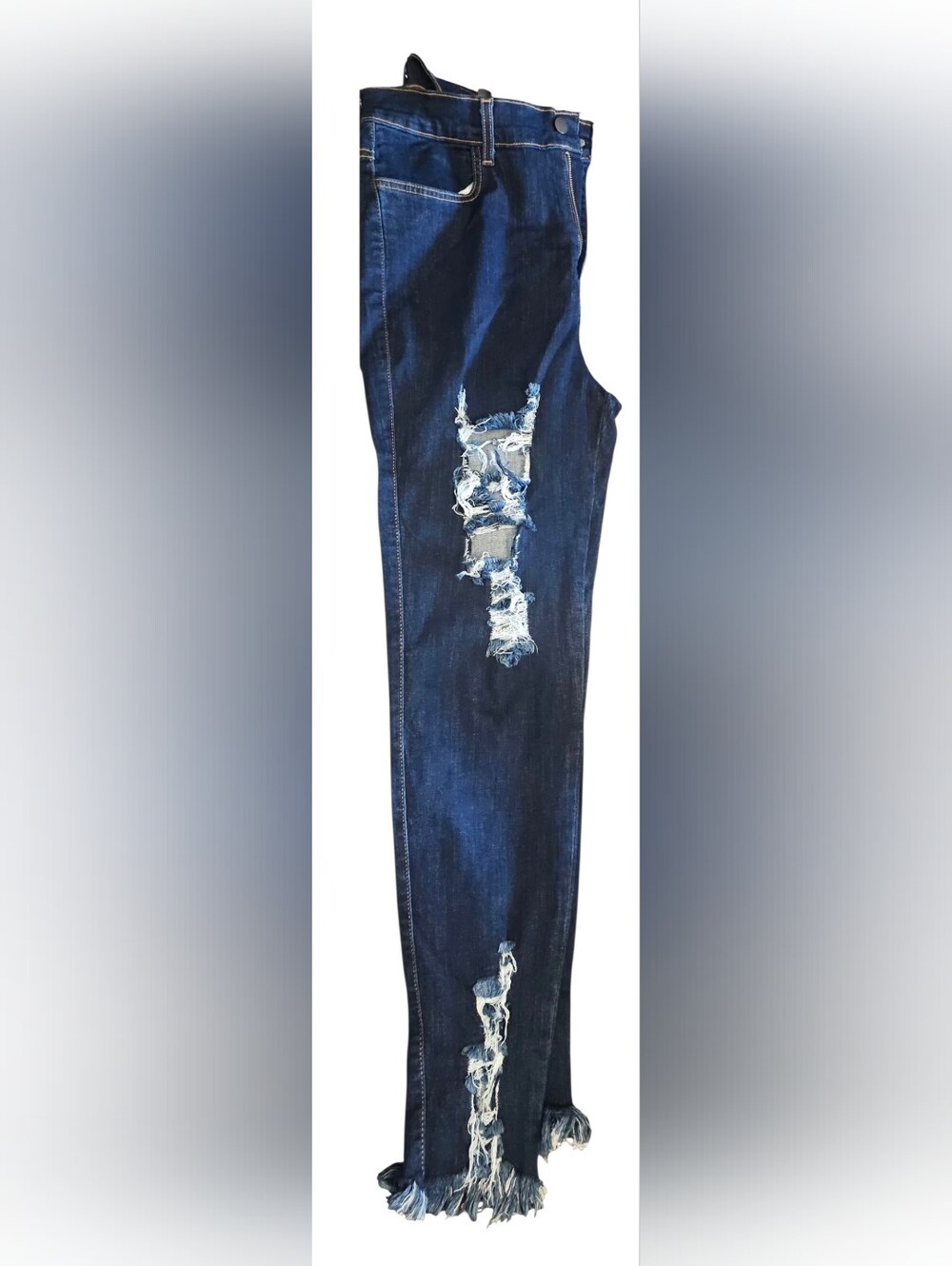 Women’s Skinny Distressed Dark Blue Jeans